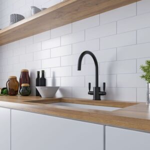 White subway tiles